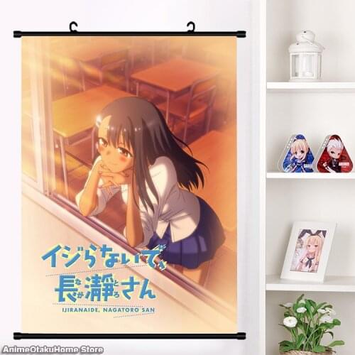 Anime jiranaide, Nagatoro-san Maki Gamou Sunomiya HD Wall Scroll Mural Print Hanging Poster Home Decor Collectible Art Gifts