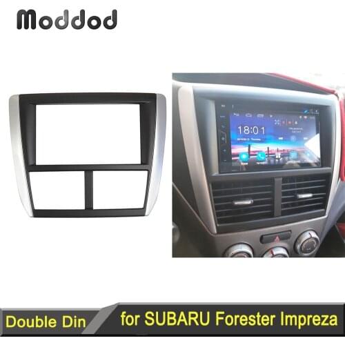 Double Din Car Radio Fascia for Subaru Forester 2008-2012 Impreza 2007-2012 Stereo Panel Dash CD Trim Installation Kit Frame