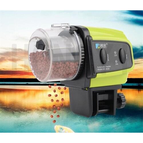 Aquarium automatic feeder intelligent timing feeding device large capacity feeding fisher green