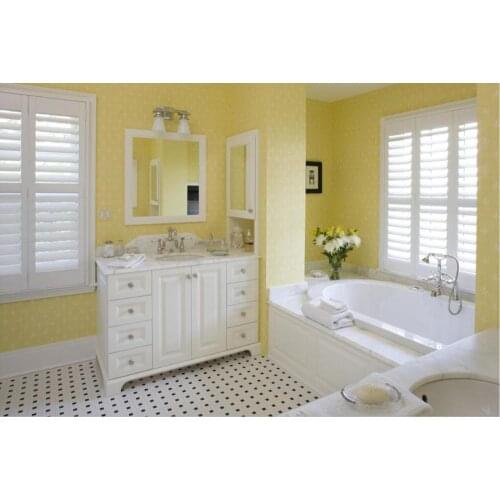 Customized white Basswood Wood Shutters window Bi-fold shutter door Plantation Sliding Shutters ws2019