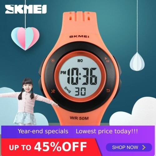 SKMEI Children Digital Wrist Watch Kids Girls Boys Pu Band Waterproof Alarm Backlight Electronic Wristwatch Sport Watch 1455