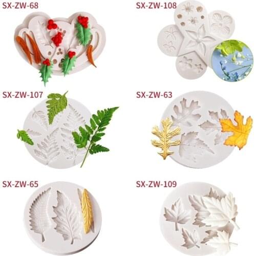 DIY 3D Leaf Flowers Silicone Mold Fondant Cake Decorating Chocolate Sugarcraft Mould