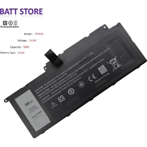 F7HVR(14.8V 58wh)Laptop Battery for DELL Inspiron 15 7000 Series 7746 15-7537 17 7737 062VNH G4YJM T2T3J 4ICP5/67 Fit Notebook