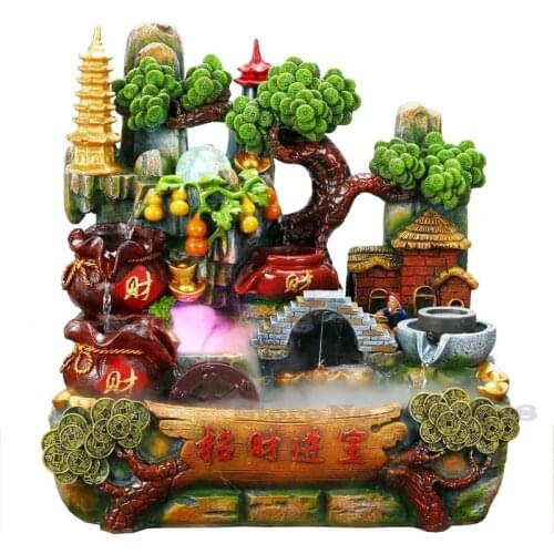 Feng Shui Wheel Lucky Rockery Flowing Water Fountain Decoration Living Room Indoor Transfer Ball Mountain Feature Fish Tank