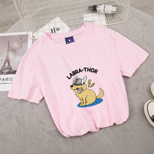 Hip Hop Women T Shirt Funny Dog Design Novelty Big Size Animal Basic Tops Cute Cartoon Loose T-shirts Summer Cotton Print Tee