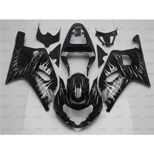 GSX R 600 750 1000 2000 - 2003 K12 Abs Fairing GSXR600 GSXR750 GSXR1000 2000 2002 Black Silver Frame Fairings