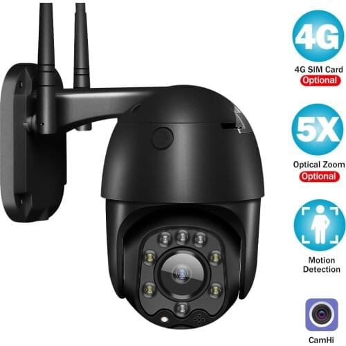 Camhi IP Camera 3G 4G SIM Card 1080P CCTV Camera Outdoor Smart Security Camera WiFi Monitor PTZ Dome Camera Color Night Vision