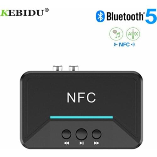KEBIDU BT200 NFC Wireless Stereo Bluetooth Audio Receiver Bluetooth5.0 Adapter NFC-3.5mm AUX RCA Music Sound Car Speaker