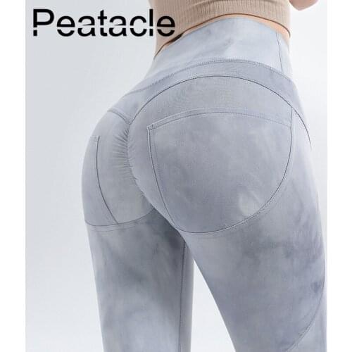 Peatatcle Tie Dye Fitness Leggings Womens High Waist Quick Dry Sexy Yoga Pants Workout Gym Clothing Tights