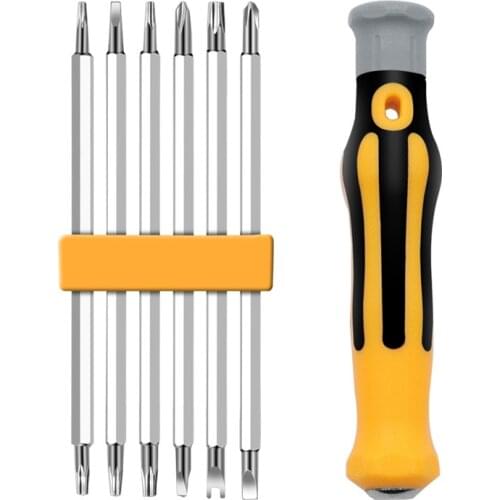 6 in 1 Multi-function Household Screwdriver Set Strong Magnetic Screwdriver Special-shaped Phillips Double Head Torx Screwdriver