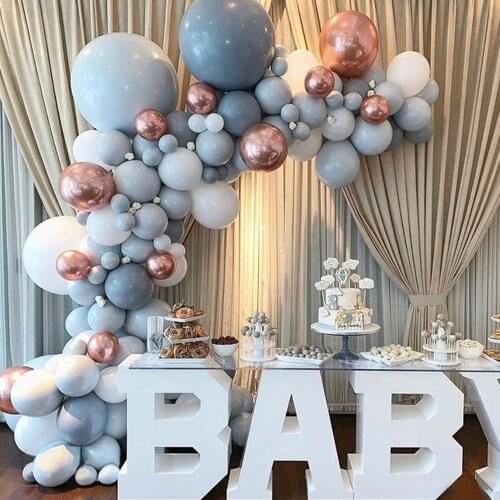123pcs Double Gray Latex Balloon Garland 4D Rose Balloon Set Wedding Birthday Party Romantic Confession Ballon Layout Decoration