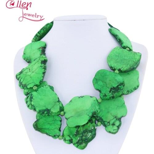 New Chic Green beautiful Necklace Holiday Party Necklace 2 Rows beautiful Beads Necklace beautiful Jewelry Bridesmaid Necklace