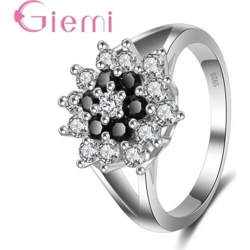 Original 925 Sterling Silver Rings Simple Ring Lover Charms Wedding Ring Shiny White AAA+ Austrian White Crystal Jewelry