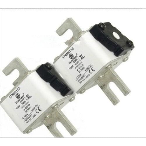 Fuses: 170M5111 550A 690V / 170M5112 630A / 170M5113 700A 690V aR