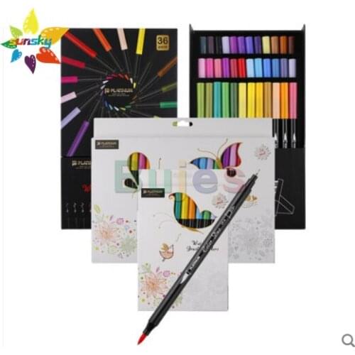 PLATINUM Color brush Line drawing pen double head soft watercolor water based pen water based marker professional art supplies