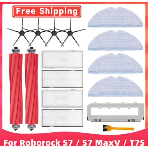 Main Brush Mop Cloth Rag Side Brush Hepa Filter Replacement Accessories For Xiaomi Roborock S7 Robot Vacuum Cleaner Spare Parts