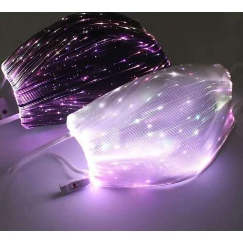 7 Colors LED Fiber Optic Glow in the Dark Halloween Christmas Party Face Masks With Filter