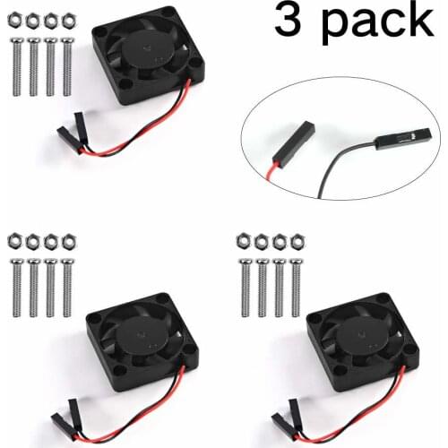 3pcs Raspberry Pi 4 B Fan DC 5V/3.3V Brushless Cooling Fan with Screws for Raspberry Pi 4 3 B