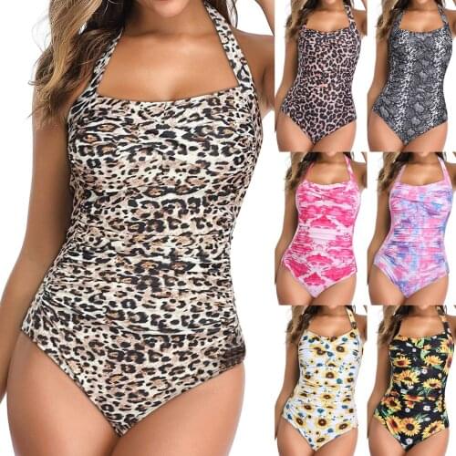 Vintage folds One-piece Bikinis Push Up Padded Swimsuit Women Swimwear Bathing Suit Beachwear Monokini купальники женские 2021