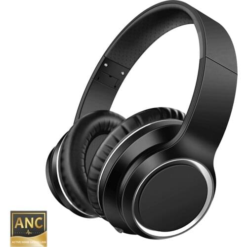 Bluetooth Headphones Foldable Active Noise Cancelling Wireless Headset with Microphone HiFi Bass Stereo Earphones SD Card Slot