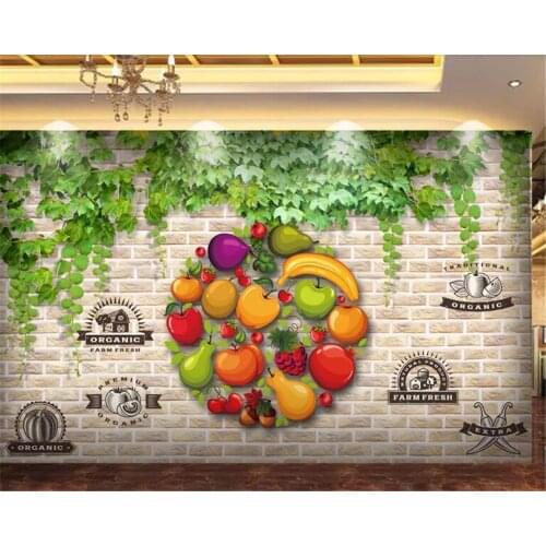 Beibehang Kitchen wallpaper 3d wall murals Custom 3d wallpaper wall fruit shop supermarket tooling wall wall papers home decor