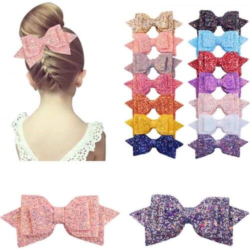 5Pcs/Lot Bows Snaps Hair Clip Girls Baby Kids Hair Accessories Alligator Clips Gift
