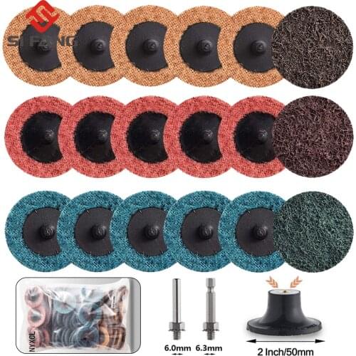 76Pcs 2 inch Roloc Sanding Discs Roll Lock Surface Sanding Discs Pad Polishing Sandpaper Quick Change Disc For Rotary Tools