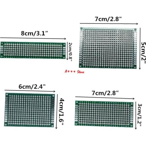 86040 4pcs 5x7 4x6 3x7 2x8 cm double Side Copper prototype pcb Universal Board electronic diy kit PCB