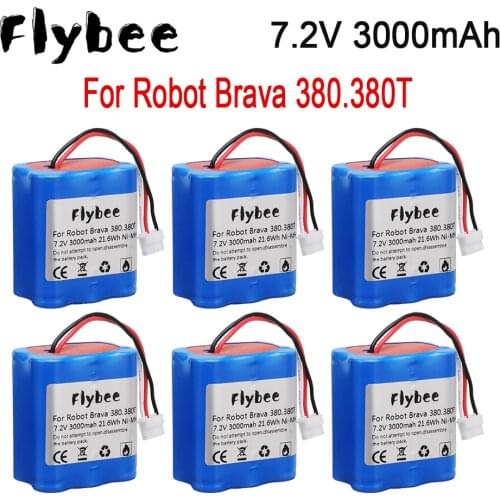 Upgrade 7.2V 2500mAh 3000mah Battery for iRobot Roomba Braava 380 380T Mint 5200c Ni-MH 3000mAh 3.0Ah 7.2v Rechargeable battery