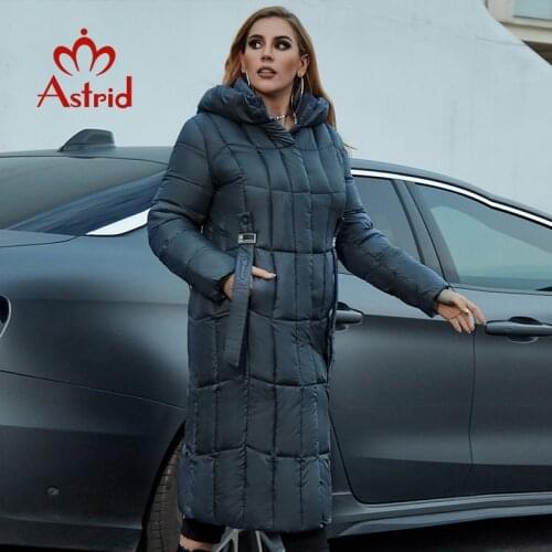 Astrid 2021 New Winter Womens coat women long warm parka Plaid fashion thick Jacket hooded Plus size female clothing 9546