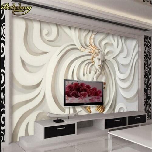 Beibehang custom Relief sculpture beautiful woman Photo Wall paper 3D Mural Wallpaper Art Design Bedroom Office Living Room roll