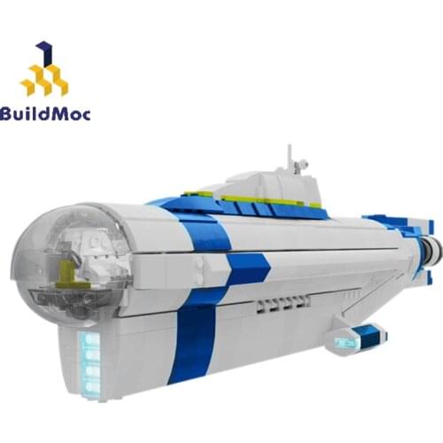 BuildMoc Technical Ship Cyclops Submarine City Ocean Exploration Ship Model Building Blocks Bricks Technician Toys For Children