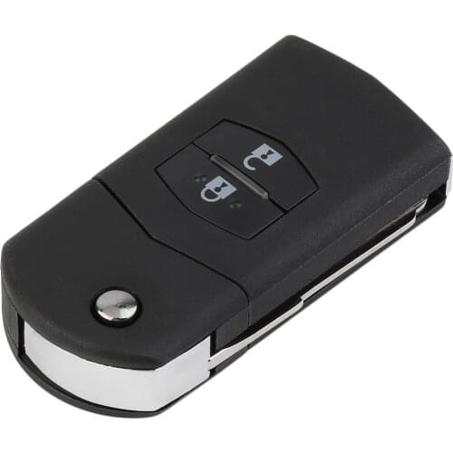 Portable Size Folding Flip 2 Button Remote Key Fob Case Replace Shell fit for 3 5 6 Car Key Protective Case