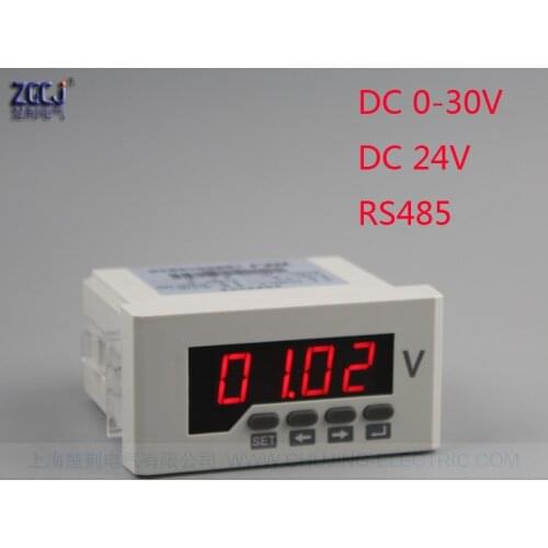 DC 24V DC 0-30V digital DC voltage panel meter 30V DC voltmeter with RS485 communication function Modbus-RTU protocol