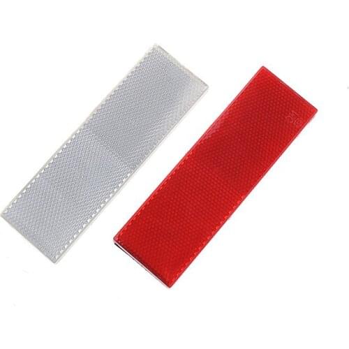 Hot sale 1Pcs Red White Car Truck Warning Reflective Safety Plate/Tape Reflector Stickers 14.5*4.5cm