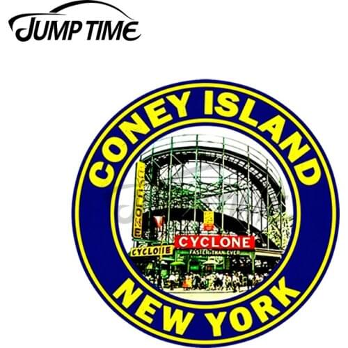 JumpTime 13 x 13cm Coney Island New York Cyclone Roller Coaster Vintage Car Stickers Decals Creative Scratch-proof Window Decor