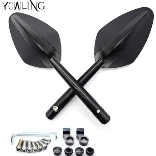 Motorcycle rear side mirrors Aluminium CNC Rearview Mirrors For yamaha Honda CB650F CB1000R CBR 600f4i CB400 Aprilia RSV4 R