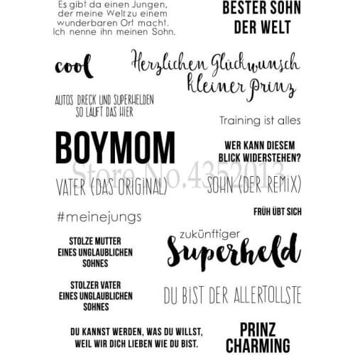 German letter Transparent Clear Silicone Stamp Seal for DIY Scrapbooking photo Album Decorative Clear Stamp Sheets X0303