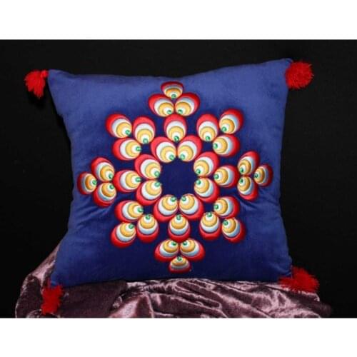 Cintemani Motif Embroidered Pillow decorate Nostalgic Original Regional Traditional Turkish Ottoman Luxury High Quality