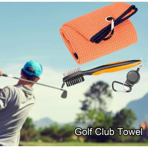 Polyester Practical Golf Cleaning Tool Brush Towel Kit Golf Accessories Golf Ball Cleaner Set Smell-less for Cleaning