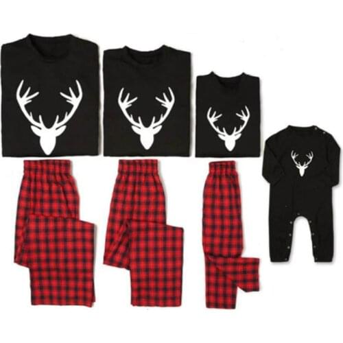 Christmas Family Suit Christmas set Womens Mens children Black Reindeer christmas pajamas Clothing Family Christmas Pajama Set