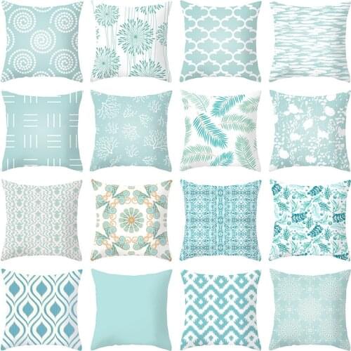 Hot Sale Light Blue Nordic Cushion Covers Modern Geometric Decorative Pillows Cover Sofa Bed Couch Throw Pillows Case Home Decor