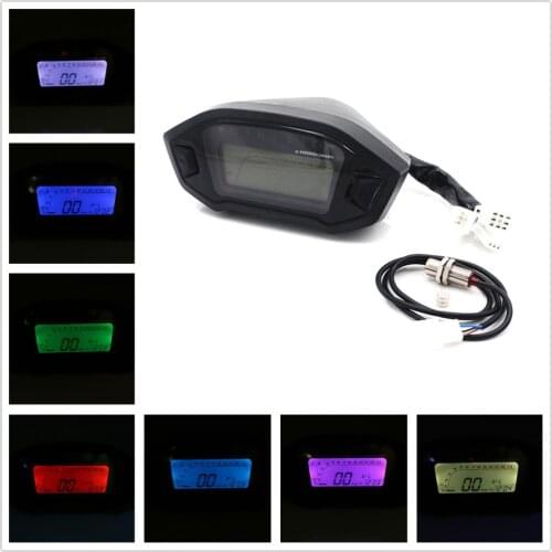 Universal Motorcycle LCD Digital 13000rpm Speedometer Odometer Backlight Motorcycle Odometer for 2,4 Cylinders meter