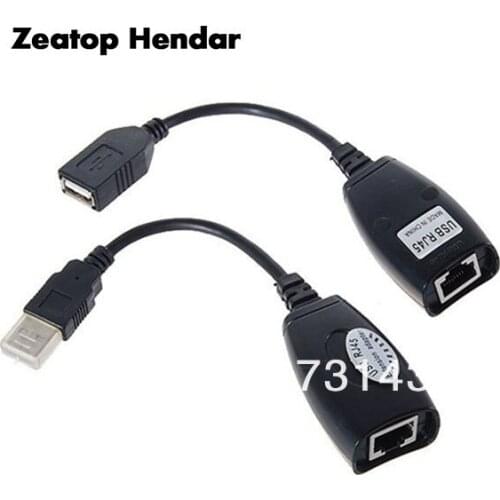 USB CAT5 CAT5E CAT6 RJ45 Ethernet Extender Connector Up to150FT Lan Extension Cable Repeater Adapter with Retail Package