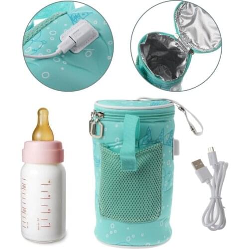 USB Baby Bottle Warmer Heater Insulated Bag Travel Cup Portable In Car Heaters Drink Warm Milk Thermostat Bag For Feed C5AF