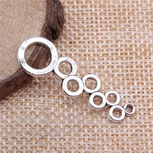 WYSIWYG 10pcs 37x11mm Circles Connector Charms For Jewelry Making Circles Connector Charms For Earring Making