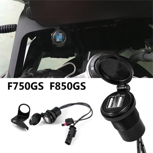 Motorcycle Dual USB Charger Power Adapter Cigarette Lighter Socket waterproof Plug Socket For BMW F750GS F850GS F 750 GS 850