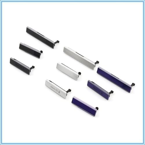Micro SD Card + SIM Card + USB Charging Slot Port Dust Plug Block Cover For For Sony Xperia Z1 L39h C6903 black white purle