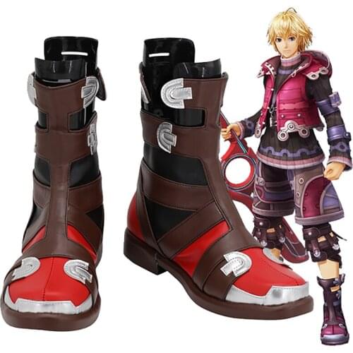 Xenoblade Chronicles Shulk Cosplay Boots Customized Leather Shoes for Boys and Girls