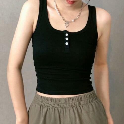 UNUTH Girls Soft Cotton O Neck Vest 2021 Summer Fashion Ladies High Street Sexy Vest Female Solid Color Slim Short Sling Top